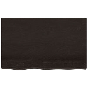 Bänkskiva för badrum mörkbrun 80x60x2 cm behandlat massivt trä