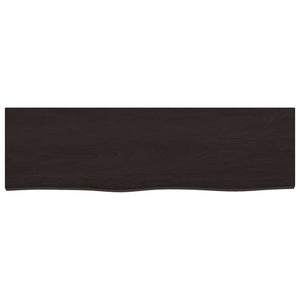 Bänkskiva badrum mörkbrun 100x30x(2-4) cm behandlat massivt trä