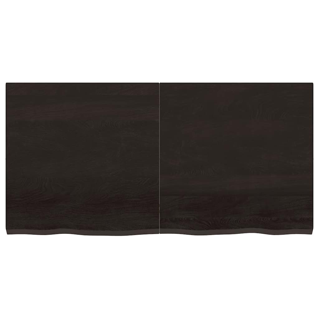 Bänkskiva badrum mörkbrun 120x60x(2-4) cm behandlat massivt trä