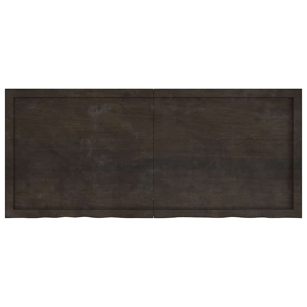 Bänkskiva badrum mörkbrun 140x60x(2-4) cm behandlat massivt trä