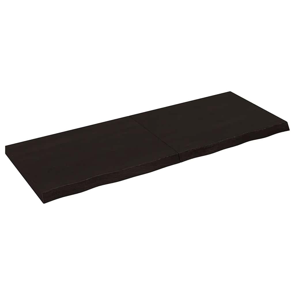 Bänkskiva badrum mörkbrun 160x60x(2-6) cm behandlat massivt trä