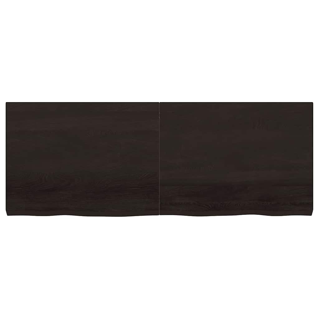 Bänkskiva badrum mörkbrun 160x60x(2-6) cm behandlat massivt trä