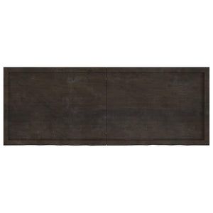 Bänkskiva badrum mörkbrun 160x60x(2-6) cm behandlat massivt trä