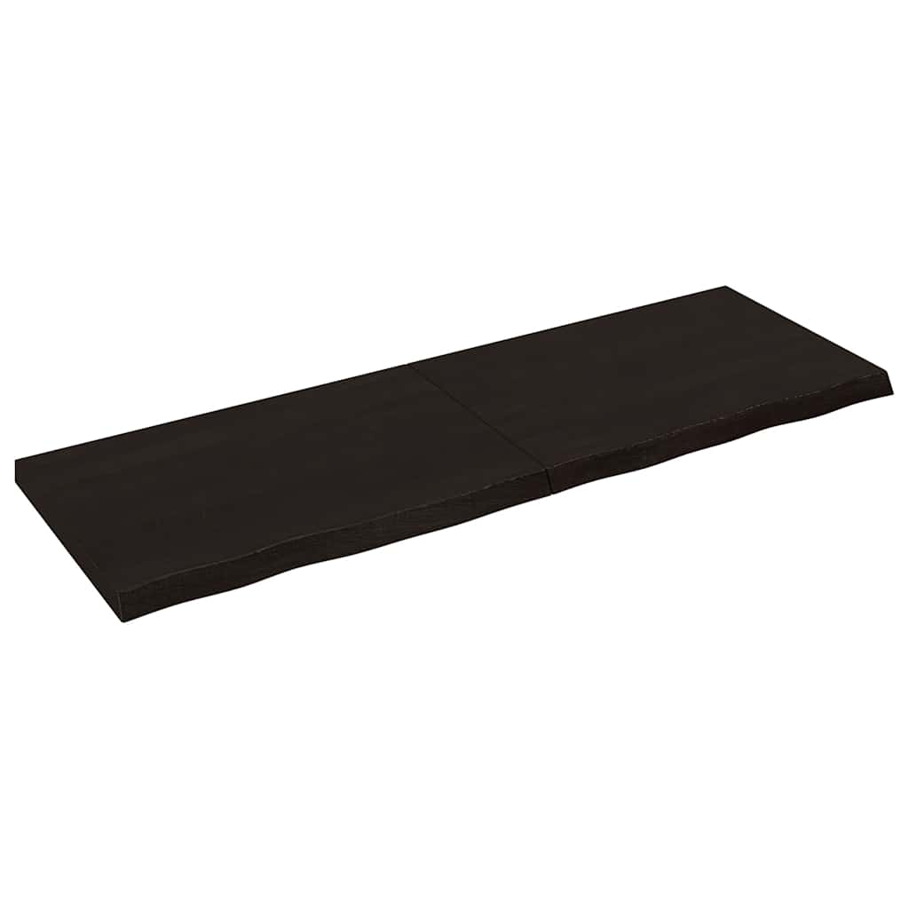 Bänkskiva badrum mörkbrun 180x60x(2-6) cm behandlat massivt trä
