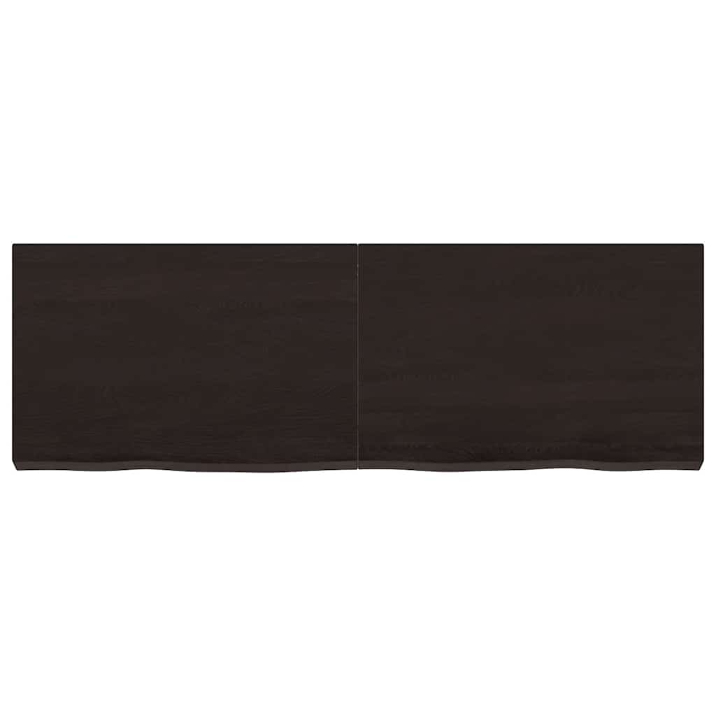 Bordsskiva mörkbrun 120x40x(2-6) cm behandlad massiv ek