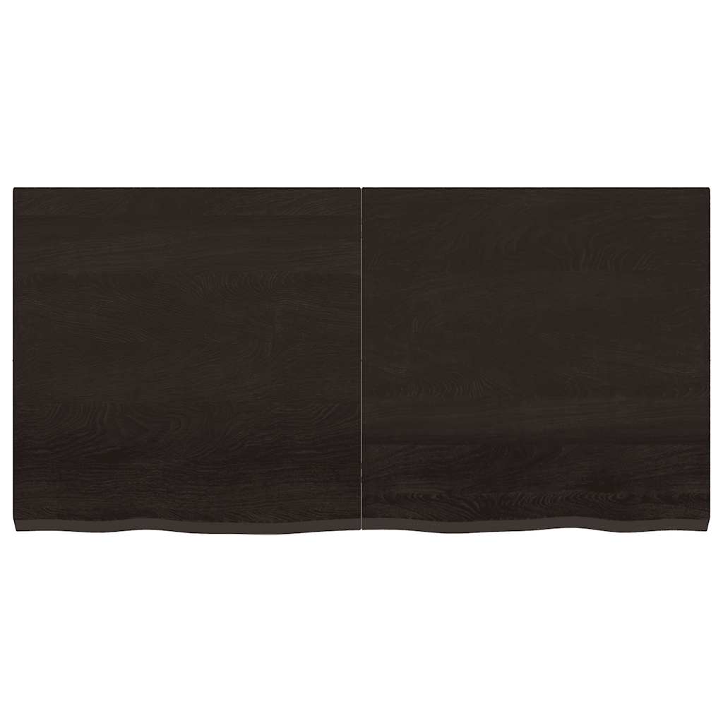 Bordsskiva mörkbrun 120x60x(2-4) cm behandlad massiv ek