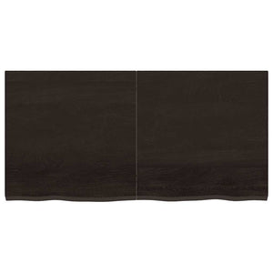 Bordsskiva mörkbrun 120x60x(2-4) cm behandlad massiv ek