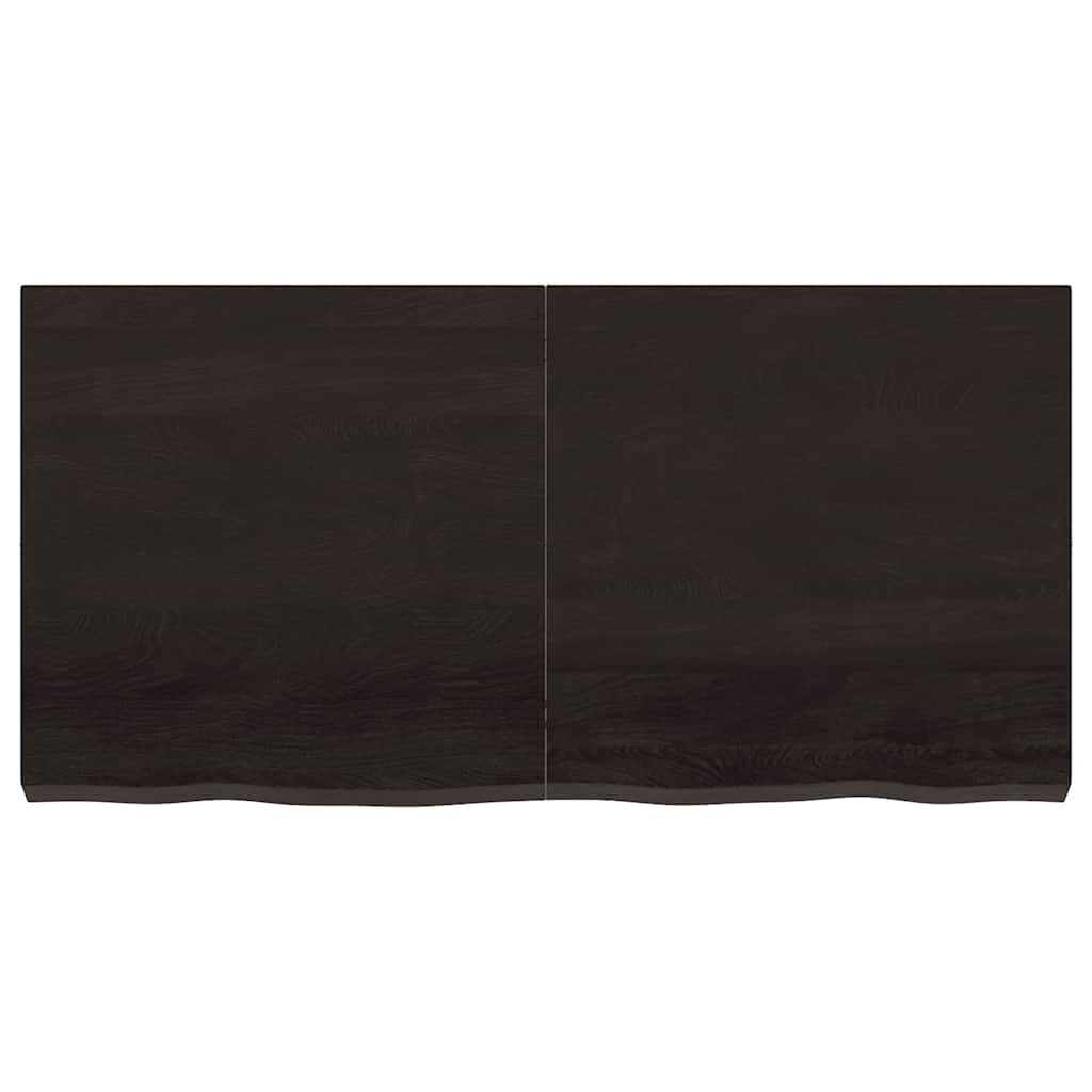 Bordsskiva mörkbrun 120x60x(2-6) cm behandlad massiv ek