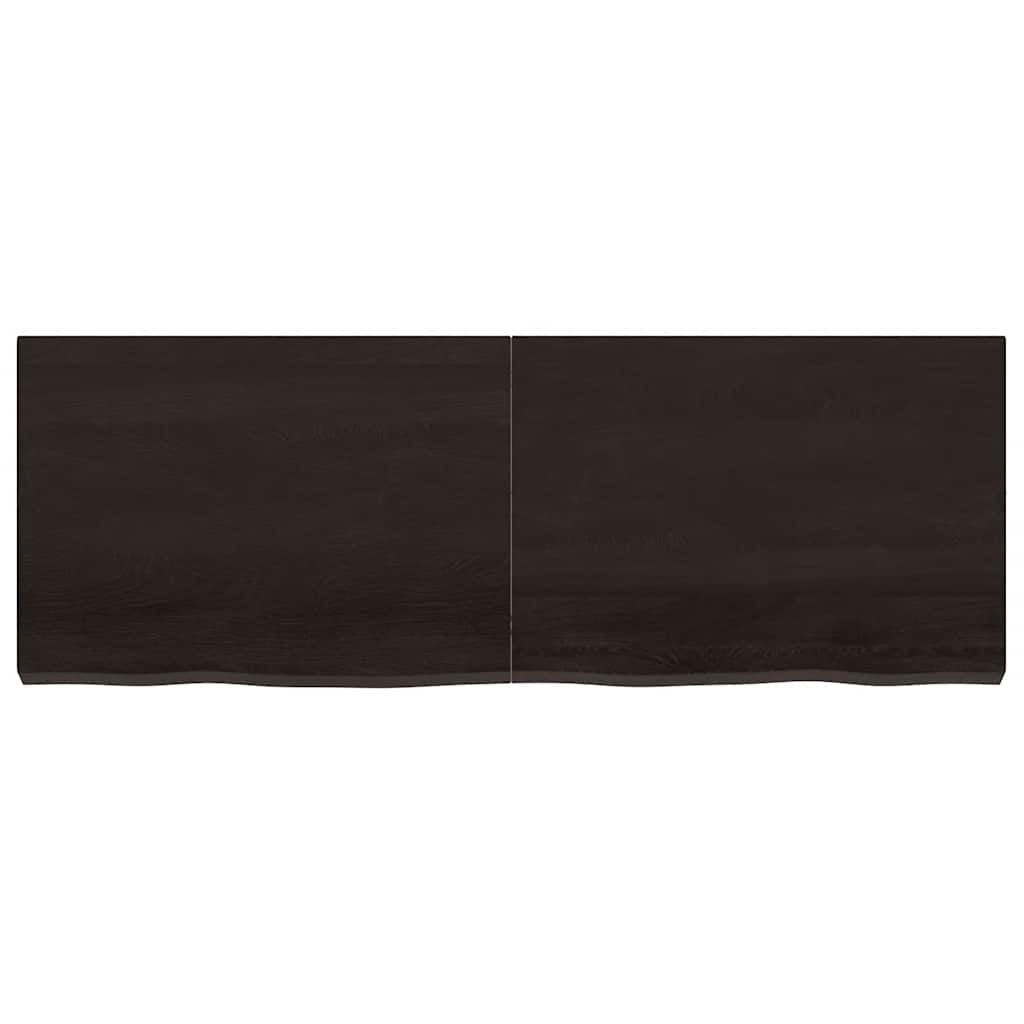Bordsskiva mörkbrun 140x50x(2-6) cm behandlad massiv ek