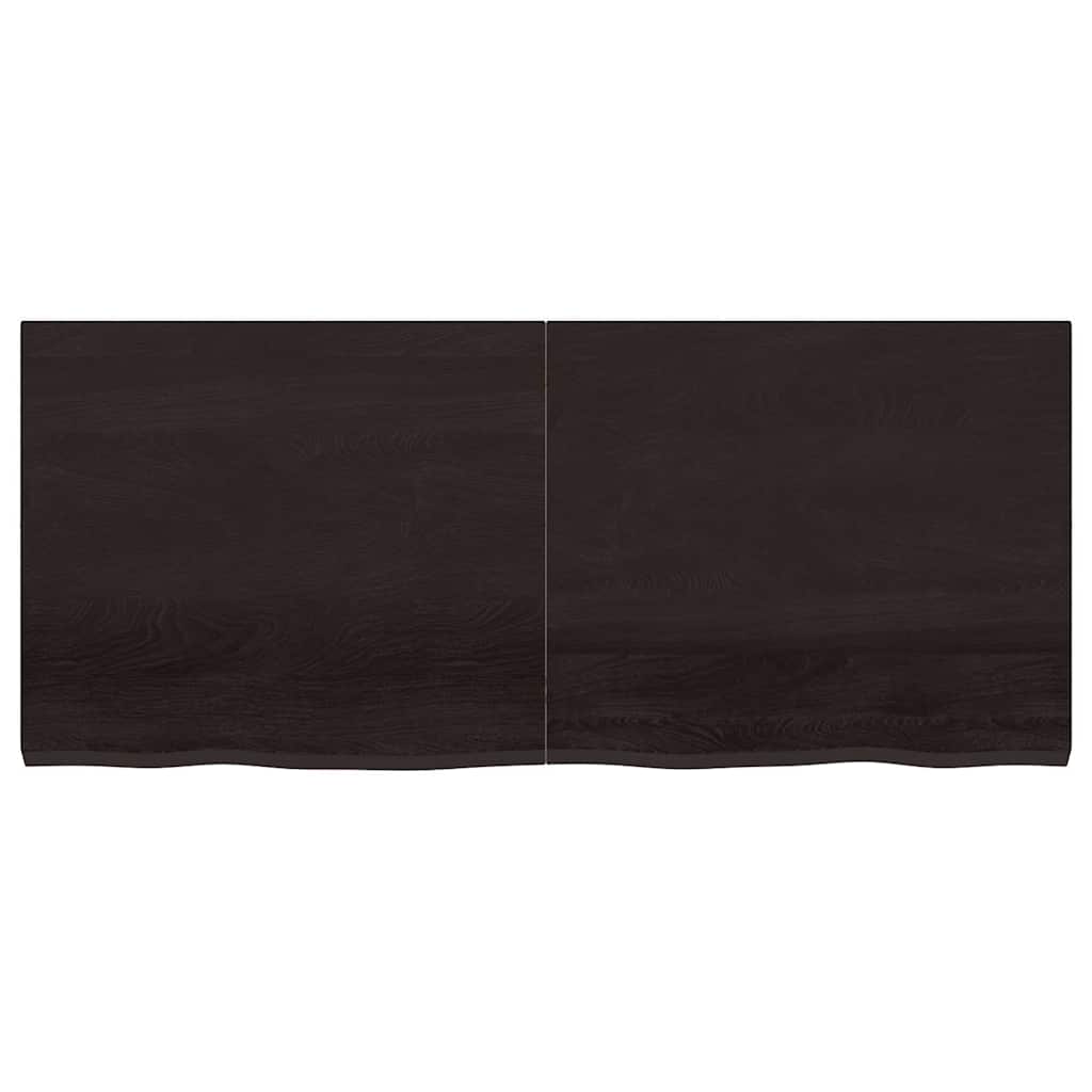 Bordsskiva mörkbrun 140x60x(2-4) cm behandlad massiv ek