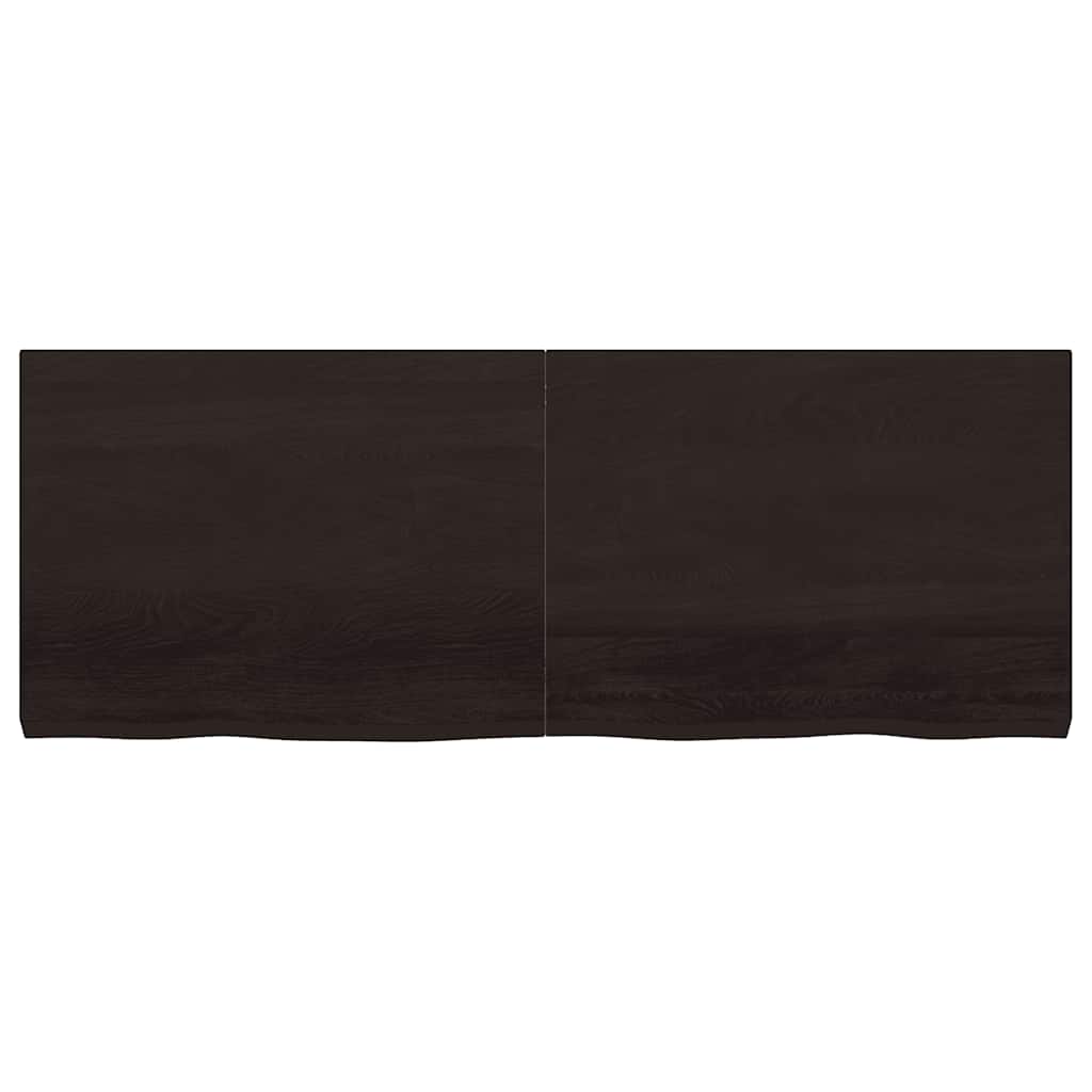 Bordsskiva mörkbrun 160x60x(2-6) cm behandlad massiv ek