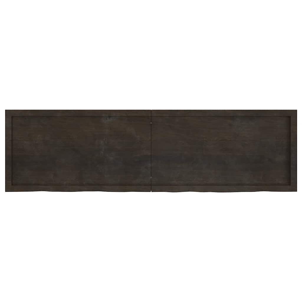 Bordsskiva mörkbrun 180x50x(2-4) cm behandlad massiv ek