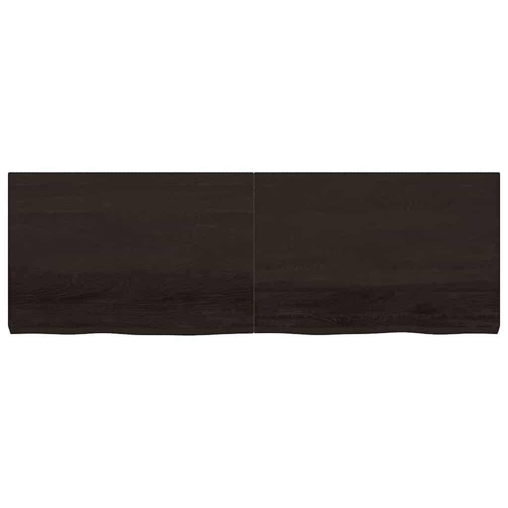Bordsskiva mörkbrun 180x60x(2-6) cm behandlad massiv ek