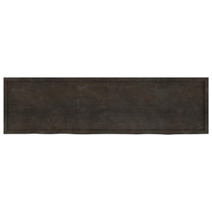 Bordsskiva mörkbrun 220x60x(2-6) cm behandlad massiv ek