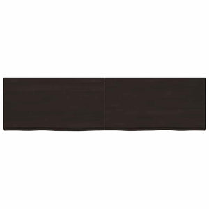 Bordsskiva mörkbrun 220x60x(2-6) cm behandlad massiv ek