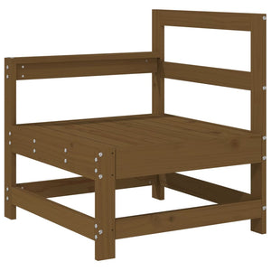 Loungegrupp för trädgården 6 delar honungsbrun massiv furu