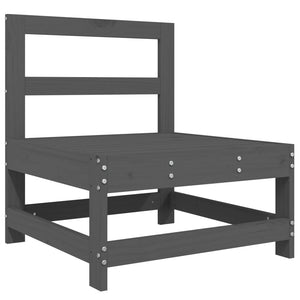 Loungegrupp för trädgården 6 delar grå massiv furu