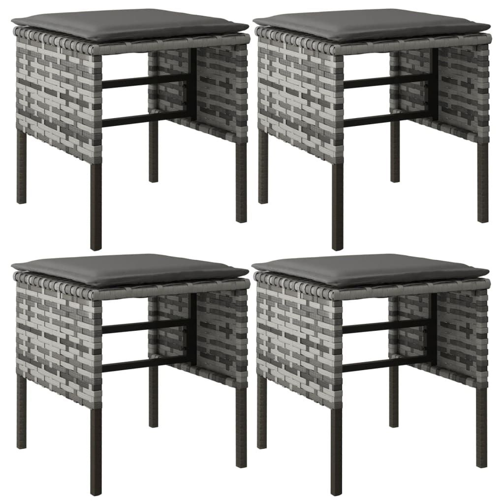 Matgrupp för trädgården med dynor 6 delar grå konstrotting