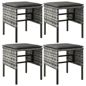 Matgrupp för trädgården med dynor 6 delar grå konstrotting