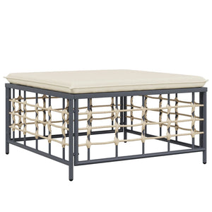 Loungegrupp 4 delar med dynor antracit konstrotting