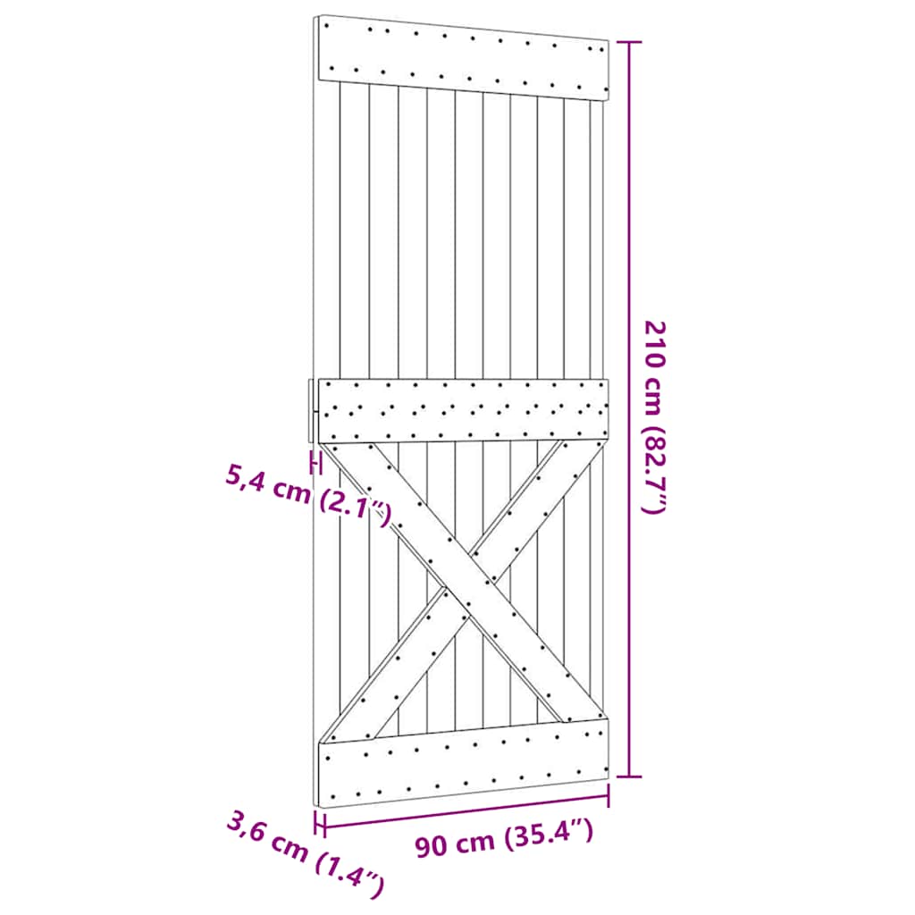 Dörr NARVIK 90x210 cm massiv furu