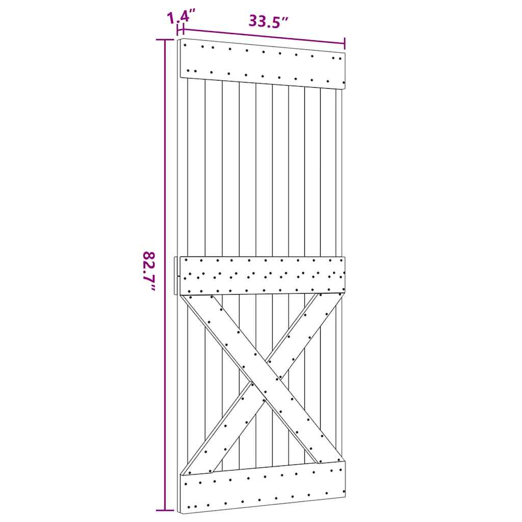 Dörr NARVIK 85x210 cm massiv furu