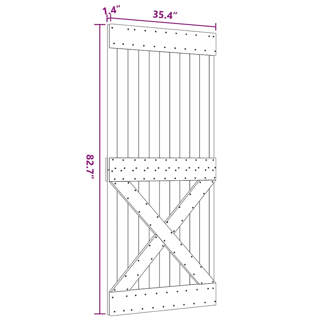 Dörr NARVIK 90x210 cm massiv furu