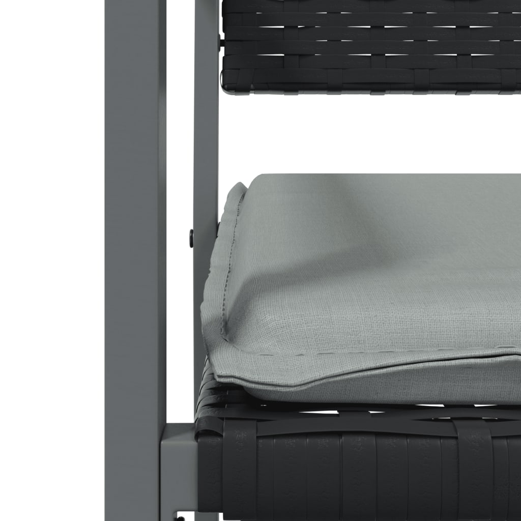 Matgrupp för trädgården dynor 5 delar konstrottning & stål