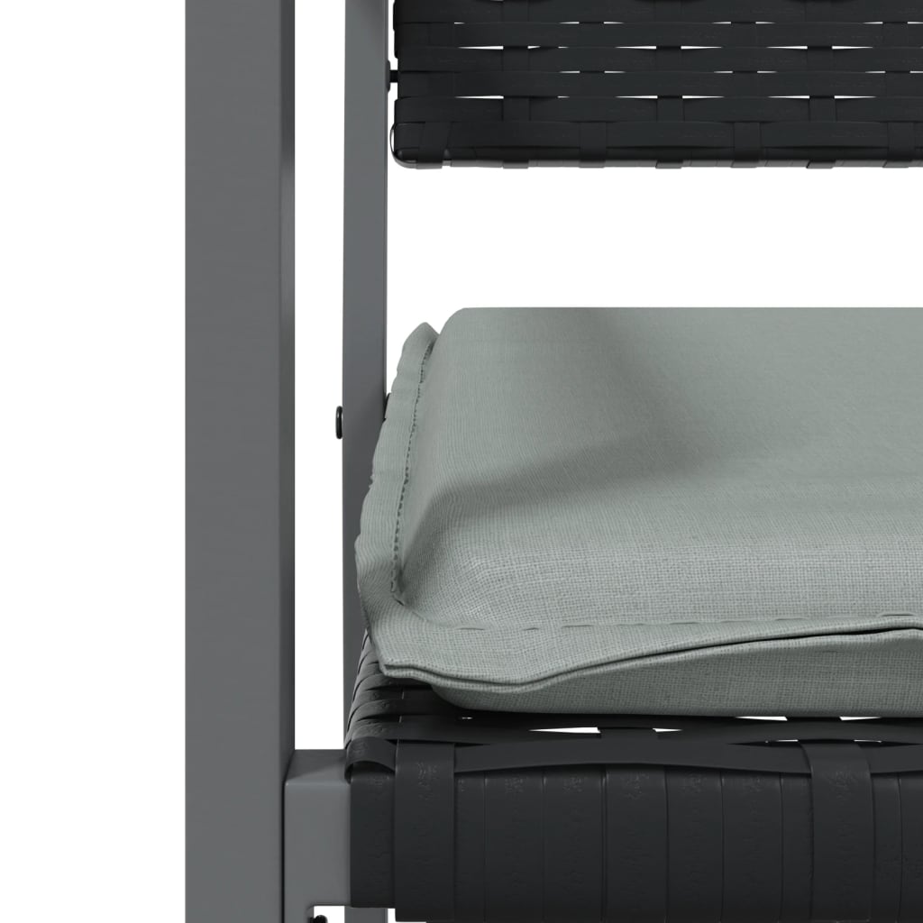 Matgrupp för trädgården med dynor 9 delar konstrotting & stål