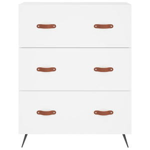 Byrå vit 69,5x34x90 cm konstruerat trä