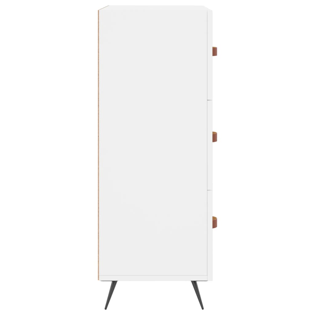 Byrå vit 69,5x34x90 cm konstruerat trä