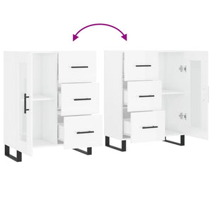 Skänk vit högglans 69,5x34x90 cm konstruerat trä