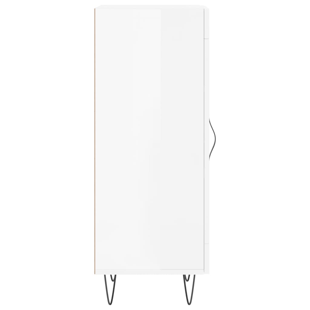 Skåp vit högglans 34,5x34x90 cm konstruerat trä