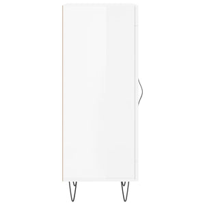 Skåp vit högglans 34,5x34x90 cm konstruerat trä