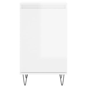 Byråer 2 st vit högglans 40x35x70 cm konstruerat trä