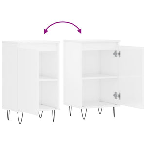 Byråer 2 st vit högglans 40x35x70 cm konstruerat trä