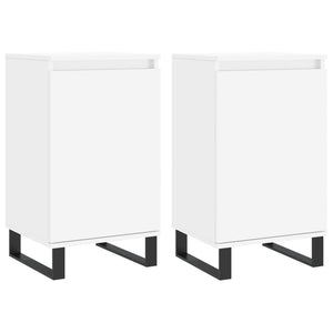 Byråer 2 st vit 40x35x70 cm konstruerat trä