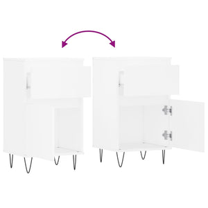 Byråer 2 st vit 40x35x70 cm konstruerat trä