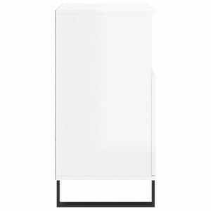 Byrå vit högglans 60x35x70 cm konstruerat trä