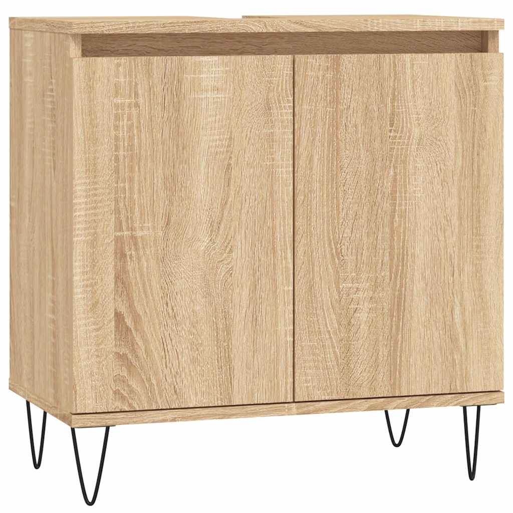 Badrumsskåp sonoma-ek 58x33x60 cm konstruerat trä