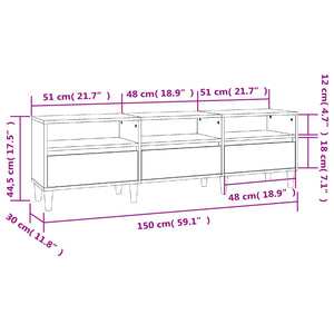 Tv-bänk sonoma-ek 150x30x44,5 cm konstruerat trä