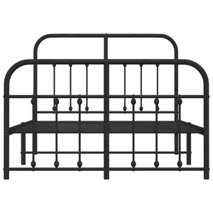 Sängram med huvudgavel och fotgavel svart metall 120x200 cm