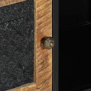 Tv-bänk 110x30x40 cm massivt mangoträ och järn