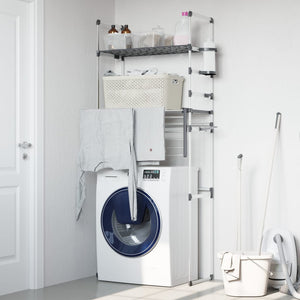 Hylla för tvättmaskin 77x52x192 cm aluminium