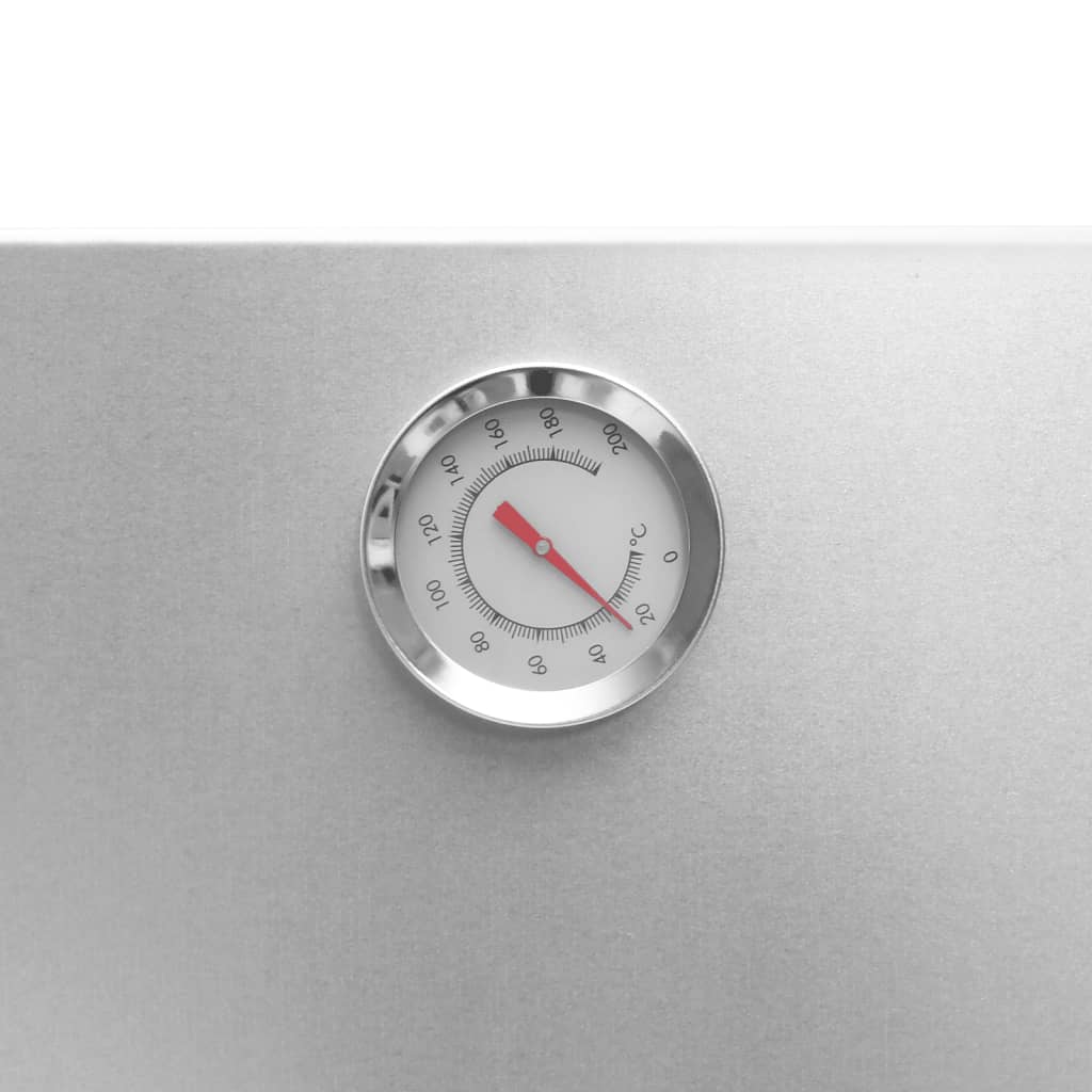 Röktunna och grill med träflis 44,5x29x110 cm galvaniserat stål