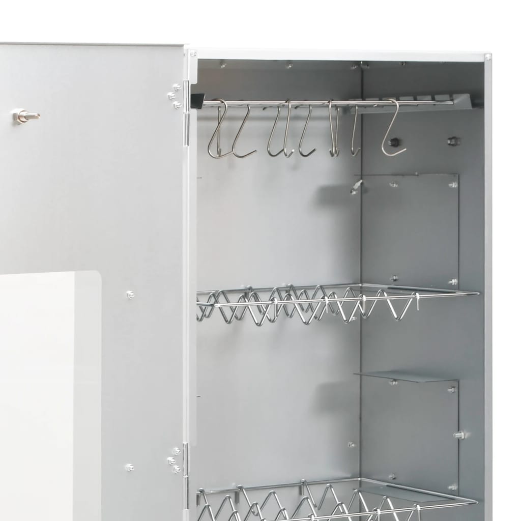 Röktunna och grill med träflis 44,5x29x110 cm galvaniserat stål