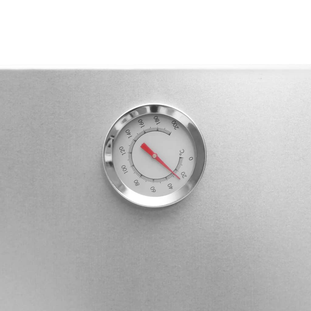 Röktunna och grill med träflis 44,5x29x110 cm galvaniserat stål