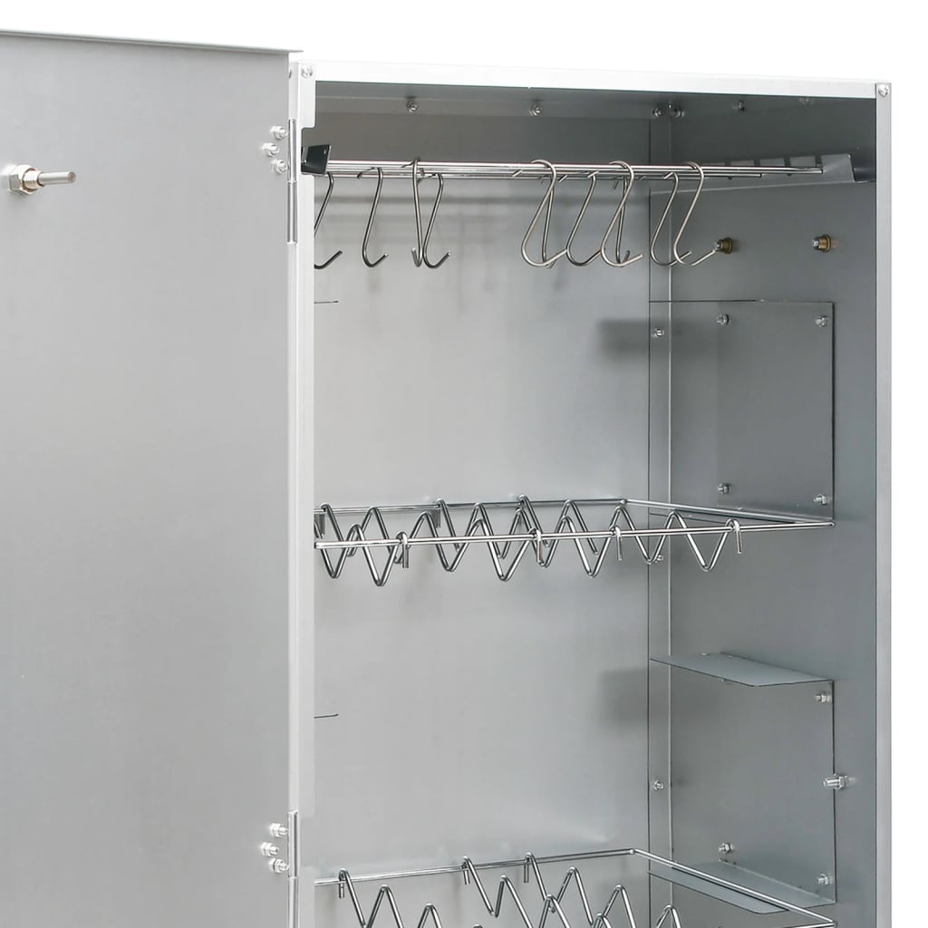 Röktunna och grill med träflis 44,5x29x110 cm galvaniserat stål