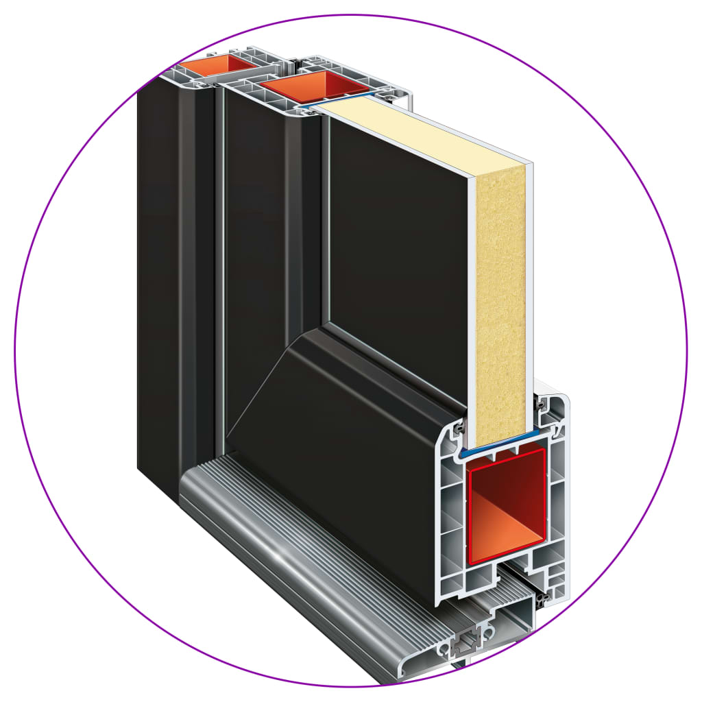 Ytterdörr antracit 108x208 cm PVC