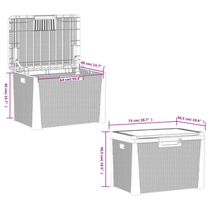 Dnybox med sittdyna brun 125 l PP